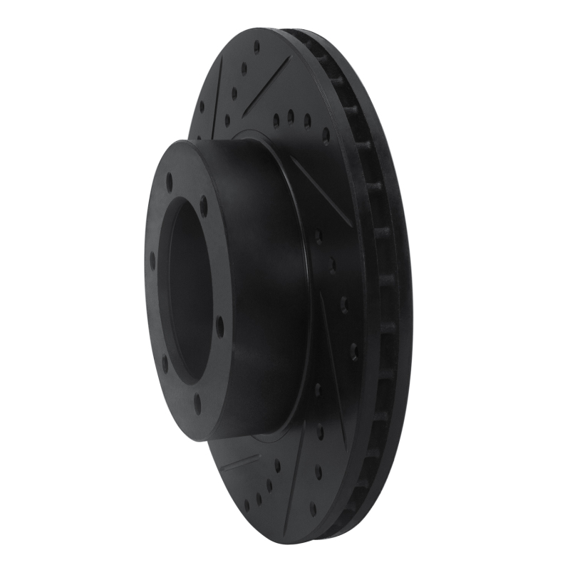 Picture of R1 91-98 Toyota 4Runner Front Left Drilled & Slotted Black Brake Rotor