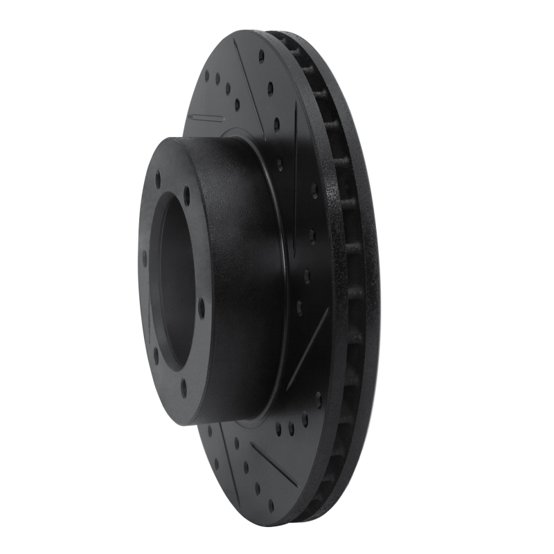 Picture of R1 91-98 Toyota 4Runner Front Right Drilled & Slotted Black Brake Rotor