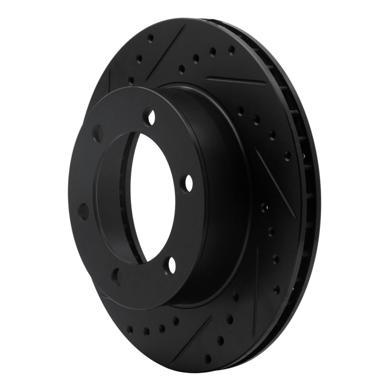 Picture of R1 95-04 Toyota Tacoma Front Left Drilled & Slotted Black Brake Rotor