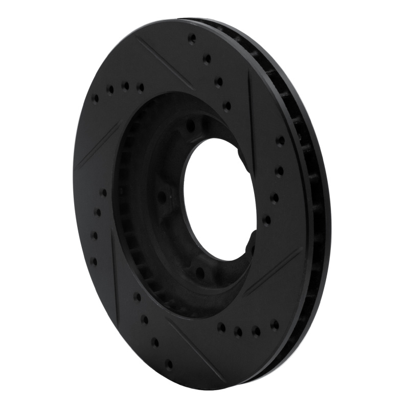 Picture of R1 95-04 Toyota Tacoma Front Left Drilled & Slotted Black Brake Rotor