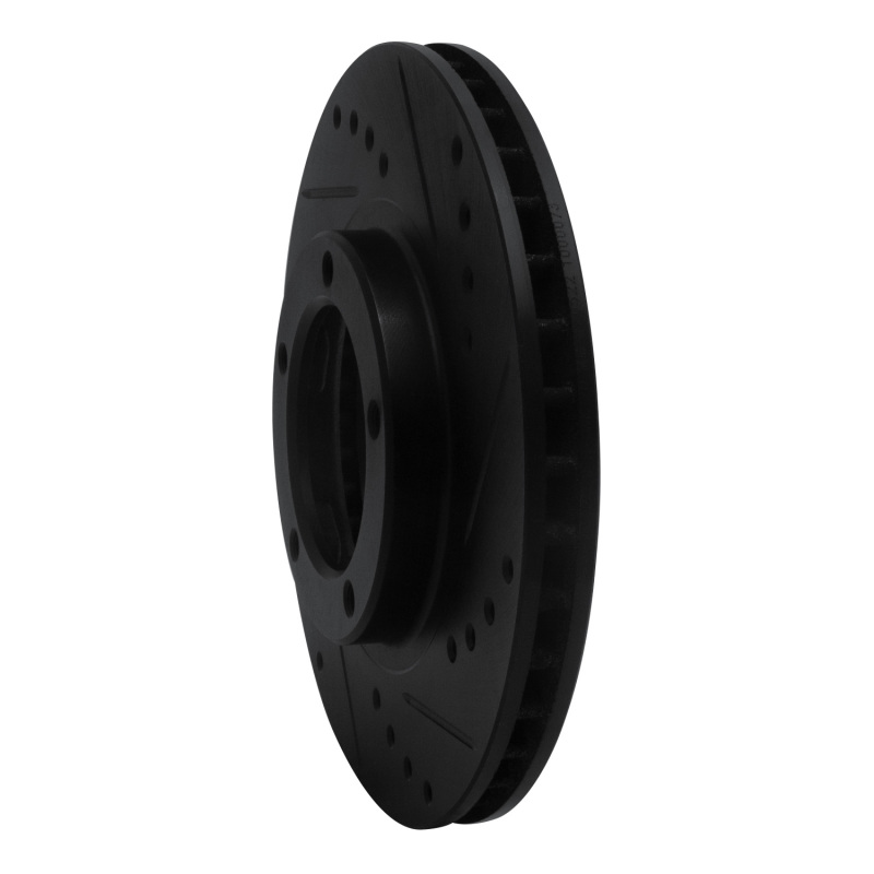Picture of R1 95-04 Toyota Tacoma Front Right Drilled & Slotted Black Brake Rotor