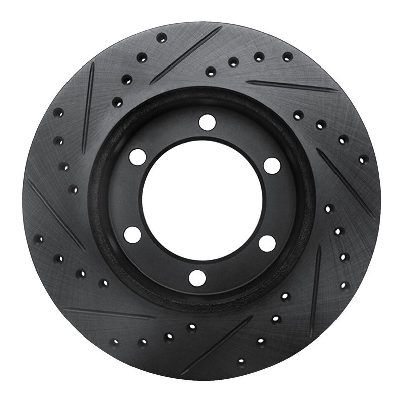 Picture of R1 95-04 Toyota 4Runner Front Right Drilled & Slotted Black Brake Rotor