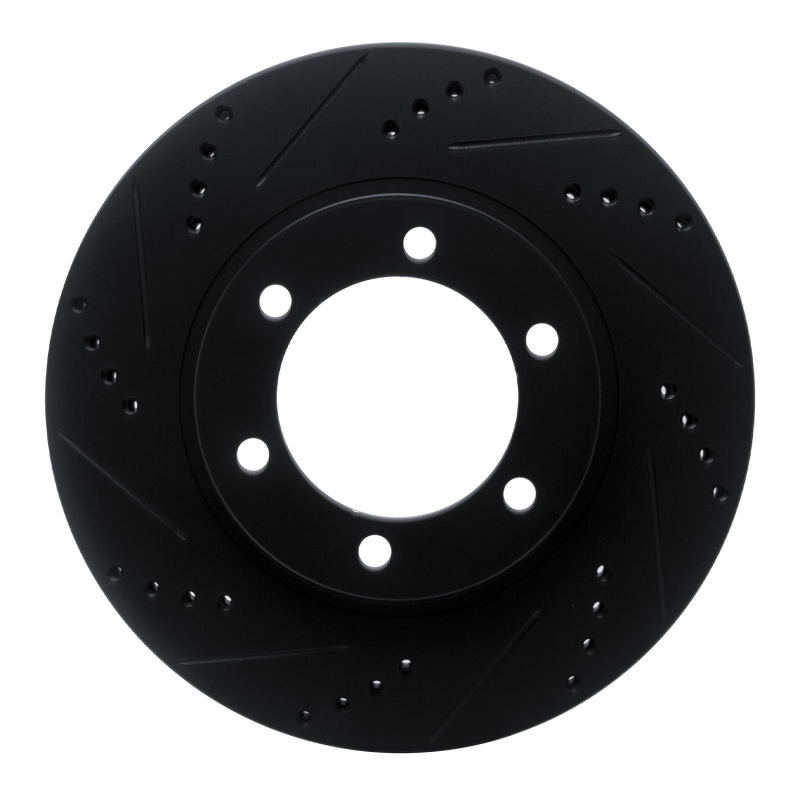 Picture of R1 03-09 Lexus GX470 Front Left Drilled & Slotted Black Brake Rotor