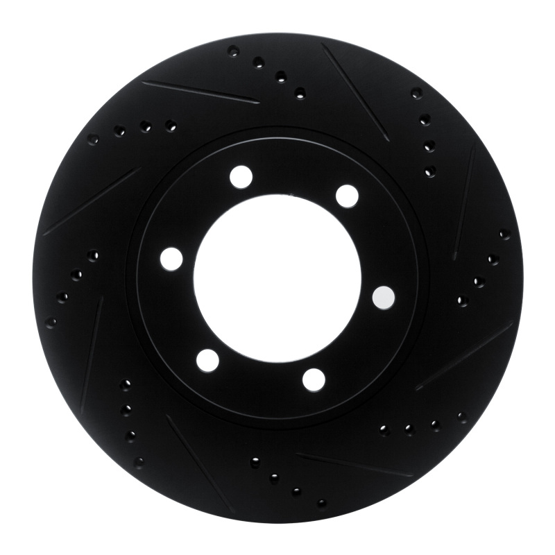 Picture of R1 03-09 Lexus GX470 Front Right Drilled & Slotted Black Brake Rotor