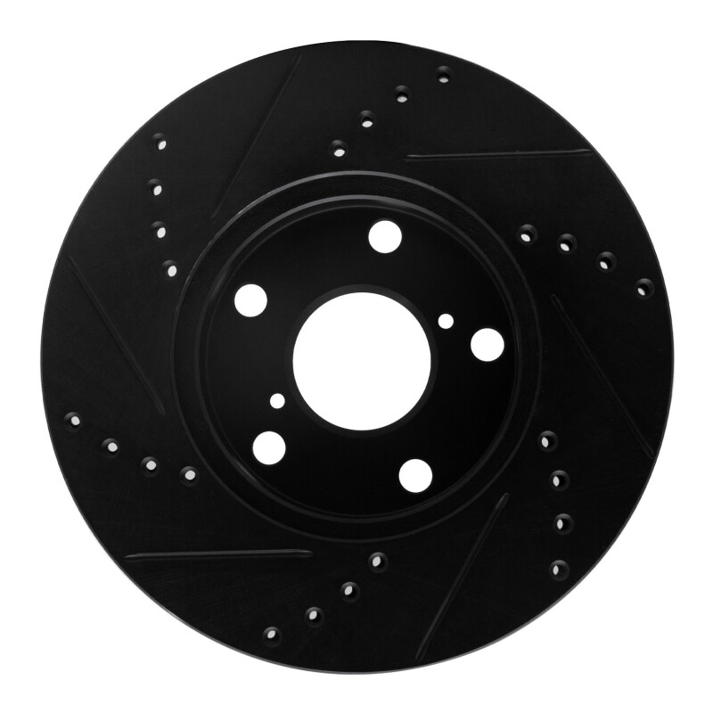 Picture of R1 01-05 Toyota RAV4 Front Right Drilled & Slotted Black Brake Rotor
