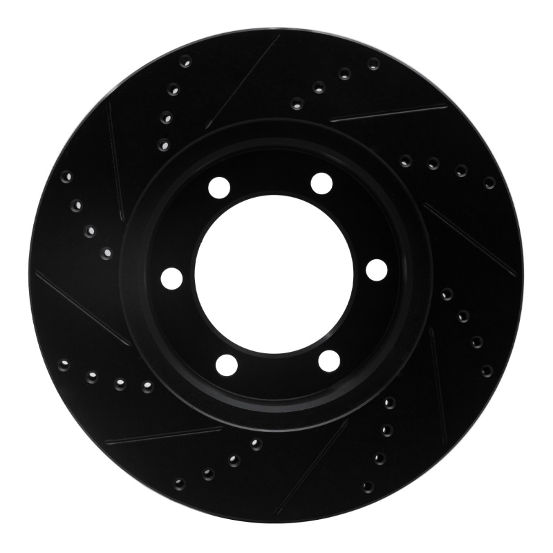 Picture of R1 00-07 Toyota SEQUOIA Front Right Drilled & Slotted Black Brake Rotor