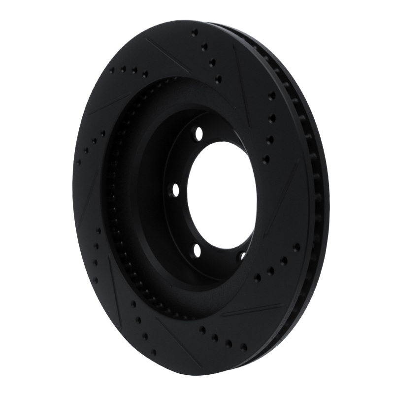 Picture of R1 03-09 Lexus GX470 Front Left Drilled & Slotted Black Brake Rotor