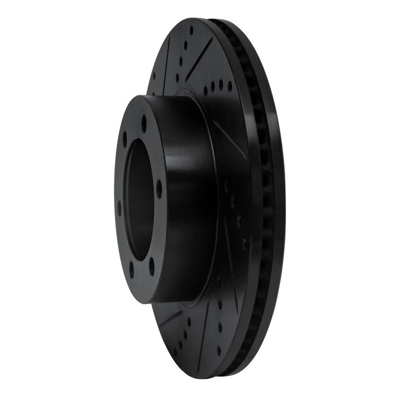 Picture of R1 00-07 Toyota TUNDRA Front Left Drilled & Slotted Black Brake Rotor