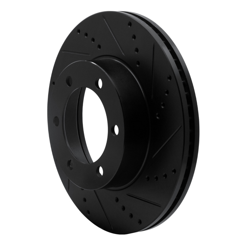 Picture of R1 00-07 Toyota SEQUOIA Front Right Drilled & Slotted Black Brake Rotor