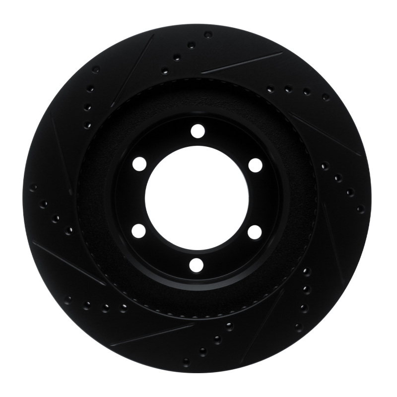 Picture of R1 03-09 Lexus GX470 Front Right Drilled & Slotted Black Brake Rotor