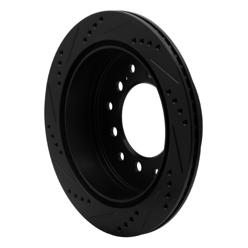 Picture of R1 01-09 Lexus GX470 Rear Right Drilled & Slotted Black Brake Rotor