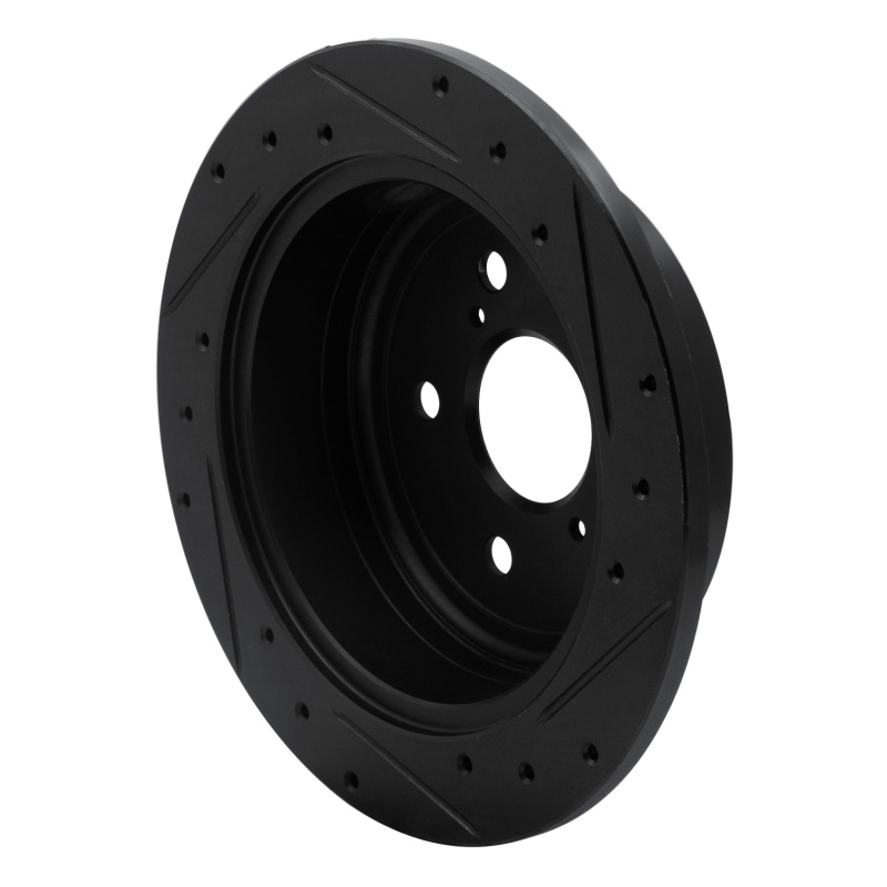 Picture of R1 04-10 Toyota SIENNA Rear Left Drilled & Slotted Black Brake Rotor