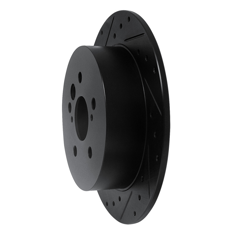 Picture of R1 04-05 Toyota RAV4 Rear Left Drilled & Slotted Black Brake Rotor