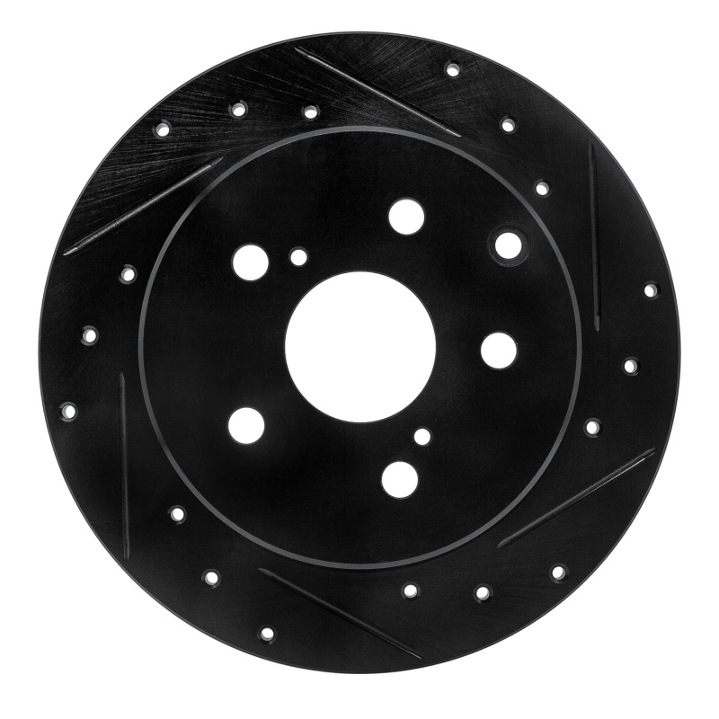 Picture of R1 06-18 Lexus HS250H Rear Right Drilled & Slotted Black Brake Rotor