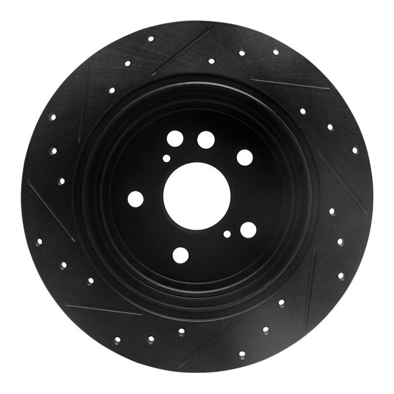 Picture of R1 04-05 Toyota RAV4 Rear Right Drilled & Slotted Black Brake Rotor