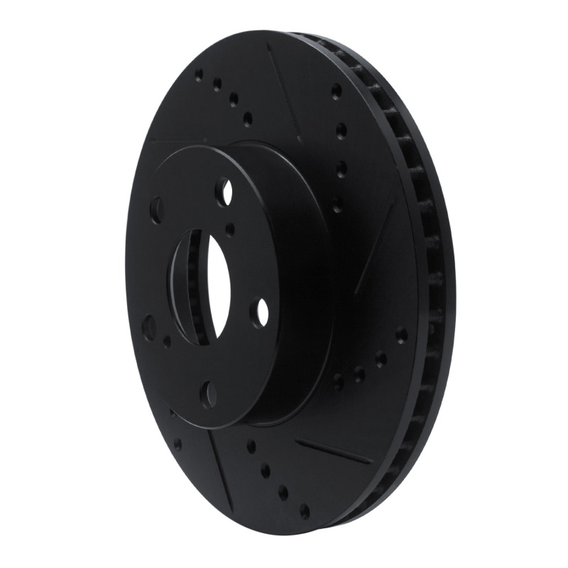 Picture of R1 05-15 Toyota Tacoma Front Right Drilled & Slotted Black Brake Rotor
