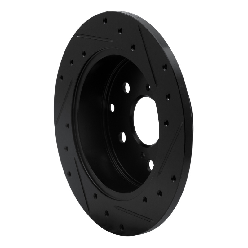 Picture of R1 06-18 Lexus HS250H Rear Left Drilled & Slotted Black Brake Rotor
