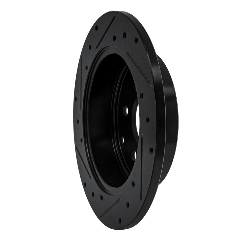 Picture of R1 06-18 Lexus HS250H Rear Right Drilled & Slotted Black Brake Rotor
