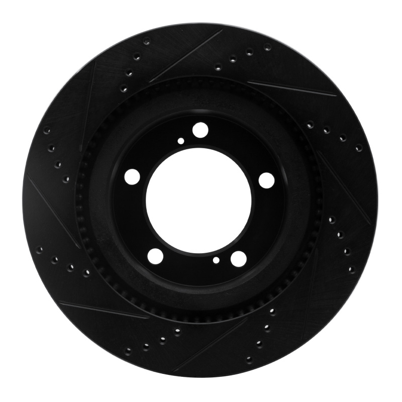 Picture of R1 07-22 Lexus LX570 Front Right Drilled & Slotted Black Brake Rotor