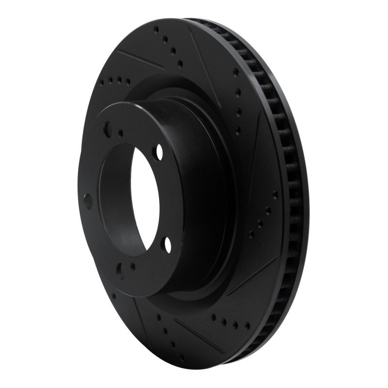 Picture of R1 07-22 Lexus LX570 Front Right Drilled & Slotted Black Brake Rotor