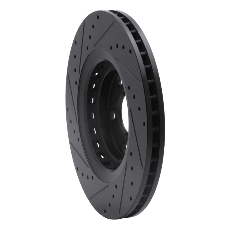 Picture of R1 08-21 Lexus RX350 Front Right Drilled & Slotted Black Brake Rotor