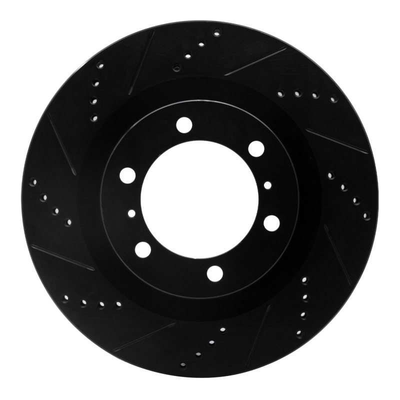 Picture of R1 10-24 Lexus GX460 Front Left Drilled & Slotted Black Brake Rotor