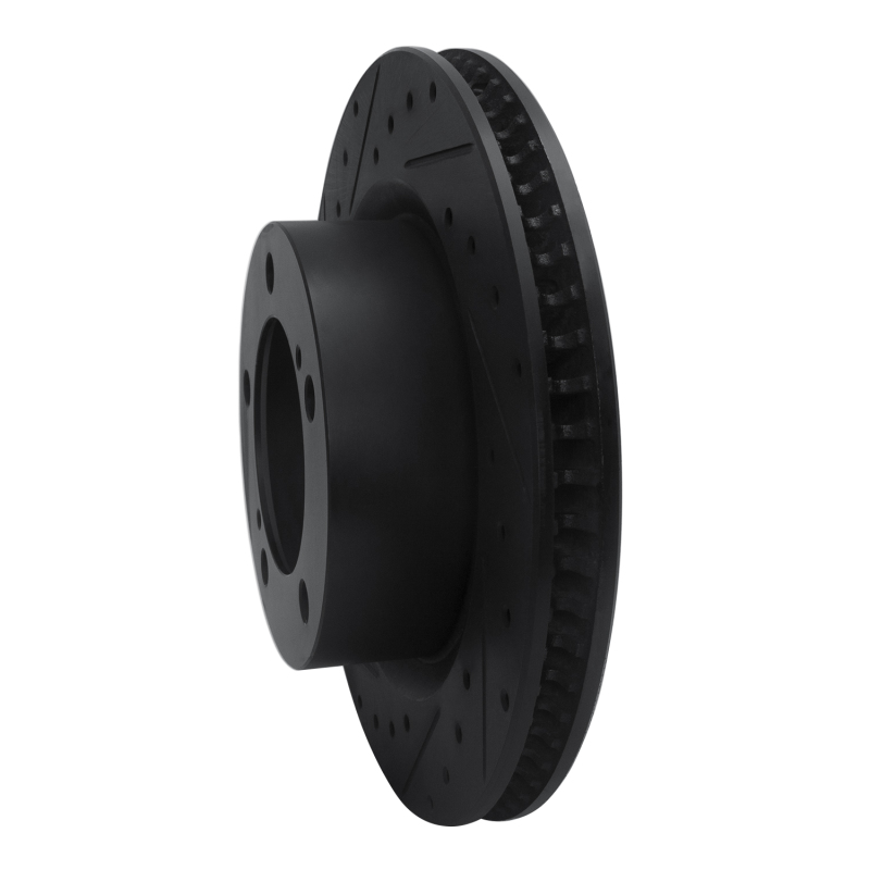 Picture of R1 08-21 Lexus LX570 Front Left Drilled & Slotted Black Brake Rotor