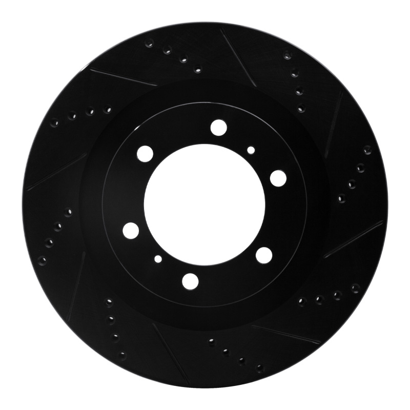 Picture of R1 10-24 Lexus GX460 Front Right Drilled & Slotted Black Brake Rotor