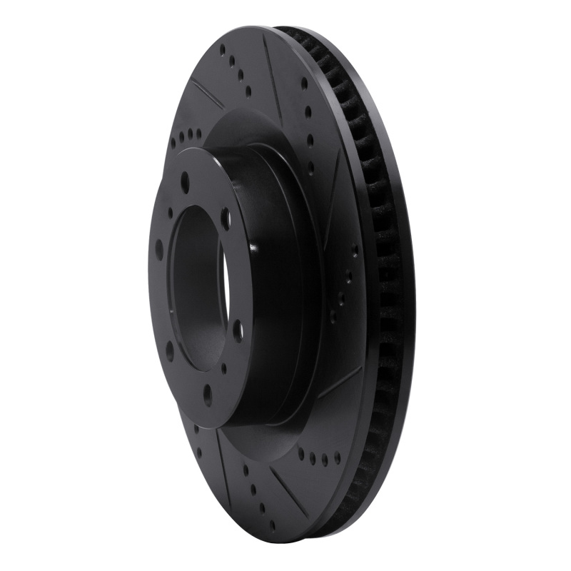 Picture of R1 10-24 Lexus GX460 Front Right Drilled & Slotted Black Brake Rotor