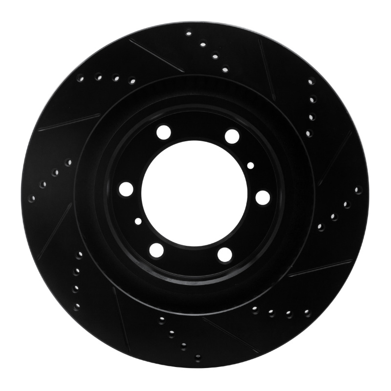 Picture of R1 10-24 Lexus GX460 Front Left Drilled & Slotted Black Brake Rotor