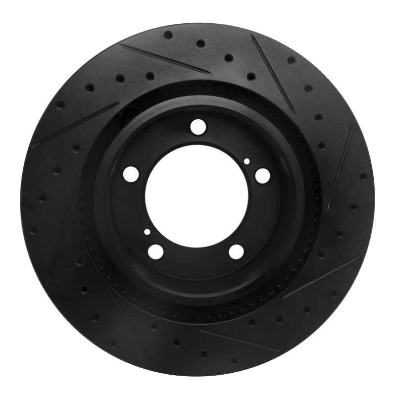 Picture of R1 08-21 Lexus LX570 Front Left Drilled & Slotted Black Brake Rotor