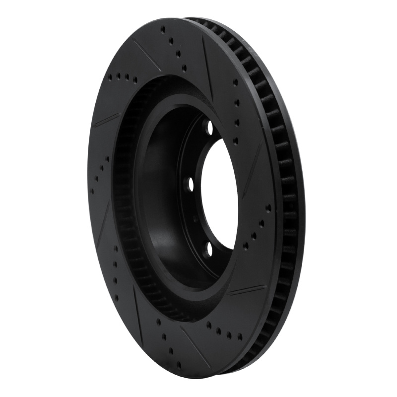 Picture of R1 10-24 Lexus GX460 Front Left Drilled & Slotted Black Brake Rotor