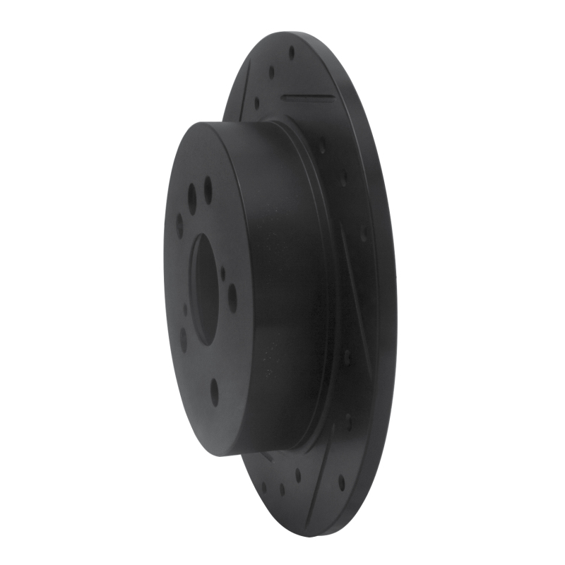Picture of R1 18-24 Toyota Camry Rear Left Drilled & Slotted Black Brake Rotor