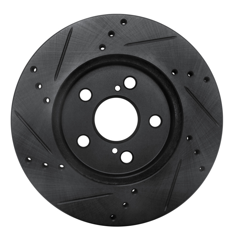 Picture of R1 16-22 Toyota Corolla (US/Canada) Front Right Drilled & Slotted Black Brake Rotor