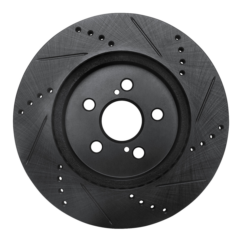 Picture of R1 19-25 Toyota Corolla (US/Canada) Front Left Drilled & Slotted Black Brake Rotor