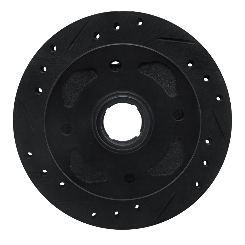 Picture of R1 79-83 Mazda RX-7 Front Left Drilled & Slotted Black Brake Rotor