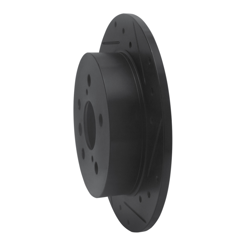 Picture of R1 18-24 Toyota Camry Rear Right Drilled & Slotted Black Brake Rotor