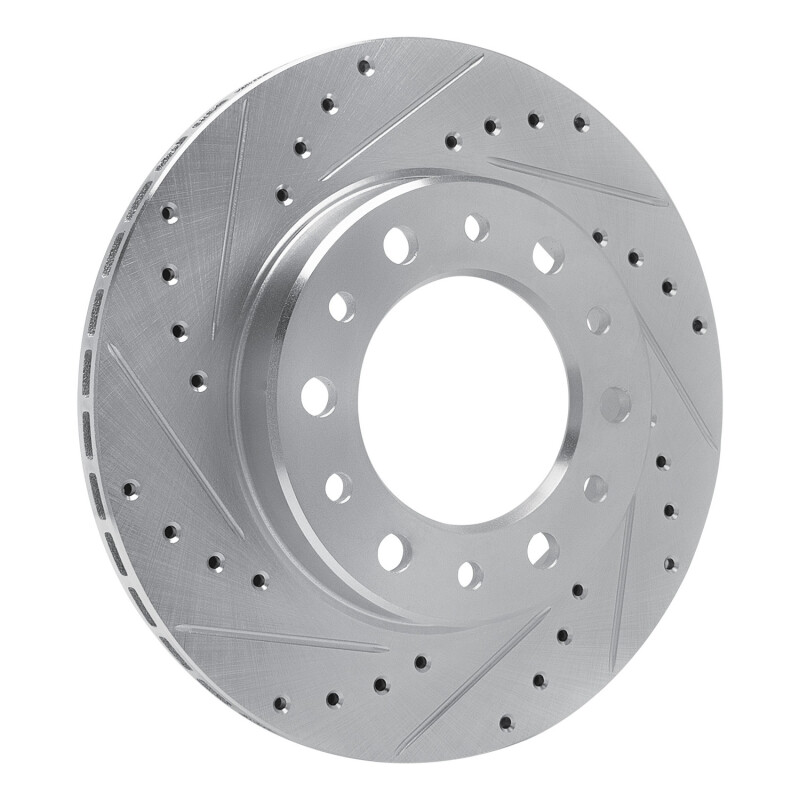 Picture of R1 76-89 Toyota Land Cruiser Front Left Drilled & Slotted Black Brake Rotor