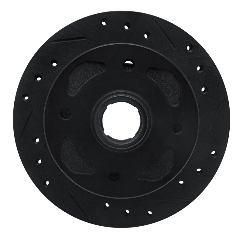 Picture of R1 79-83 Mazda RX-7 Front Right Drilled & Slotted Black Brake Rotor