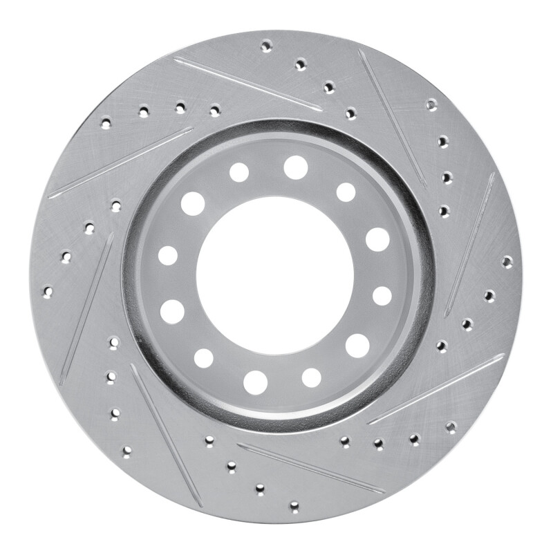 Picture of R1 76-89 Toyota Land Cruiser Front Left Drilled & Slotted Black Brake Rotor