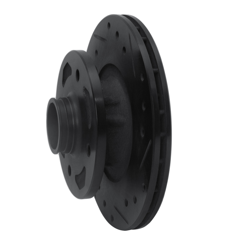 Picture of R1 84-85 Mazda RX-7 Front Right Drilled & Slotted Black Brake Rotor