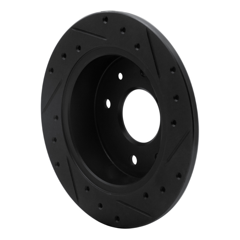 Picture of R1 86-88 Mazda RX-7 Rear Left Drilled & Slotted Black Brake Rotor