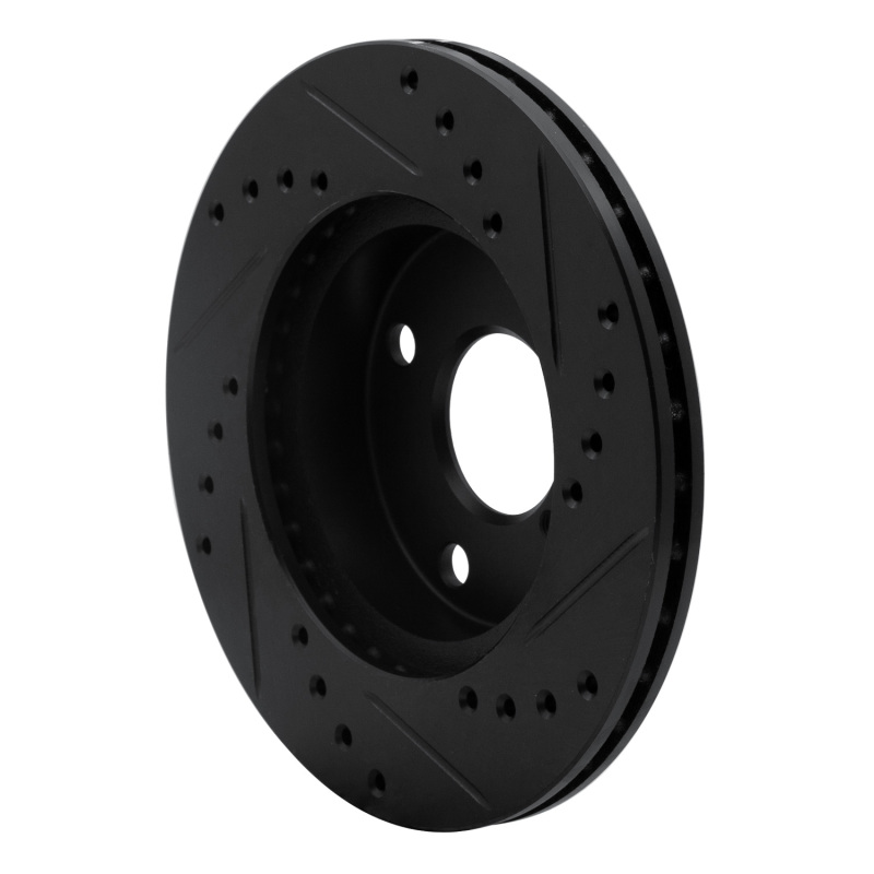 Picture of R1 90-93 Mazda Miata Front Left Drilled & Slotted Black Brake Rotor