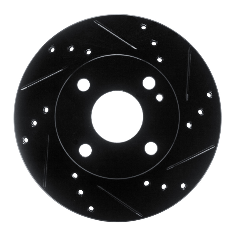 Picture of R1 90-93 Mazda Miata Front Right Drilled & Slotted Black Brake Rotor