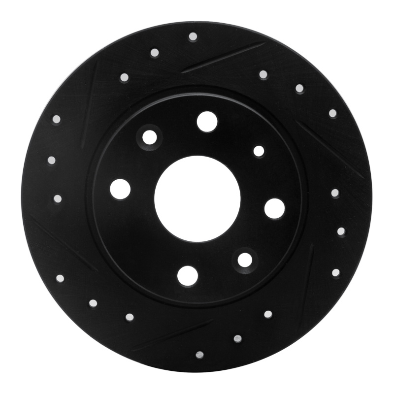 Picture of R1 90-93 Mazda Miata Rear Left Drilled & Slotted Black Brake Rotor