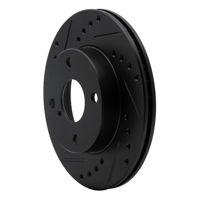 Picture of R1 90-93 Mazda Miata Front Left Drilled & Slotted Black Brake Rotor