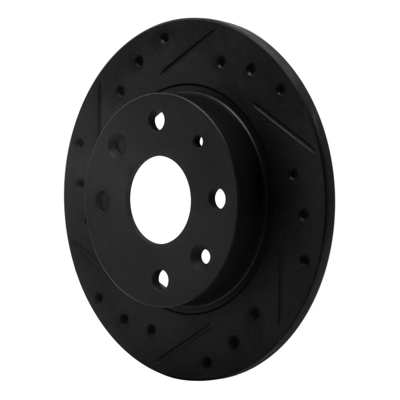 Picture of R1 90-93 Mazda Miata Rear Left Drilled & Slotted Black Brake Rotor
