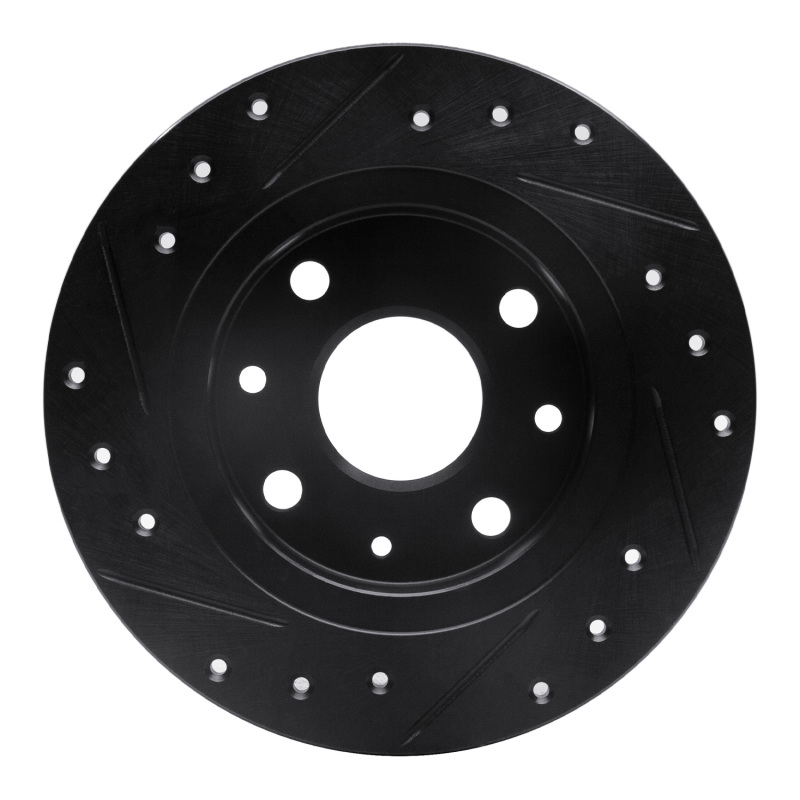 Picture of R1 90-93 Mazda Miata Rear Right Drilled & Slotted Black Brake Rotor