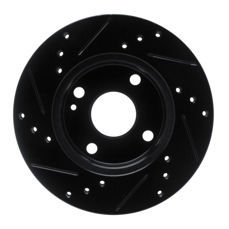 Picture of R1 90-93 Mazda Miata Front Right Drilled & Slotted Black Brake Rotor