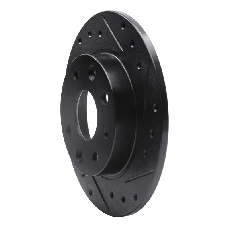Picture of R1 90-93 Mazda Miata Rear Right Drilled & Slotted Black Brake Rotor